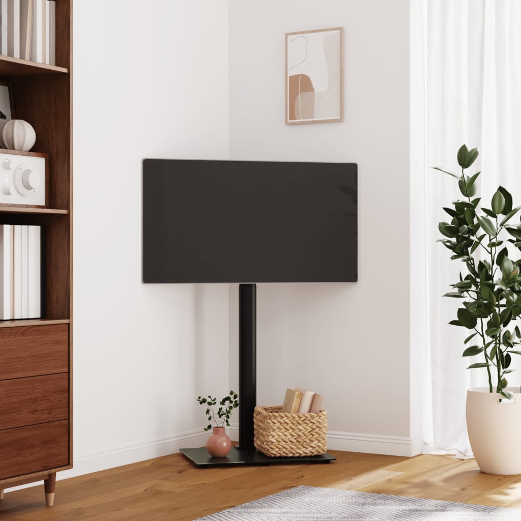 Meuble Tv D'angle 2 Niveaux Pour 32-65 Pouces Noir