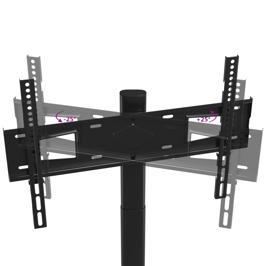 Meuble Tv D'angle 2 Niveaux Pour 32-65 Pouces Noir