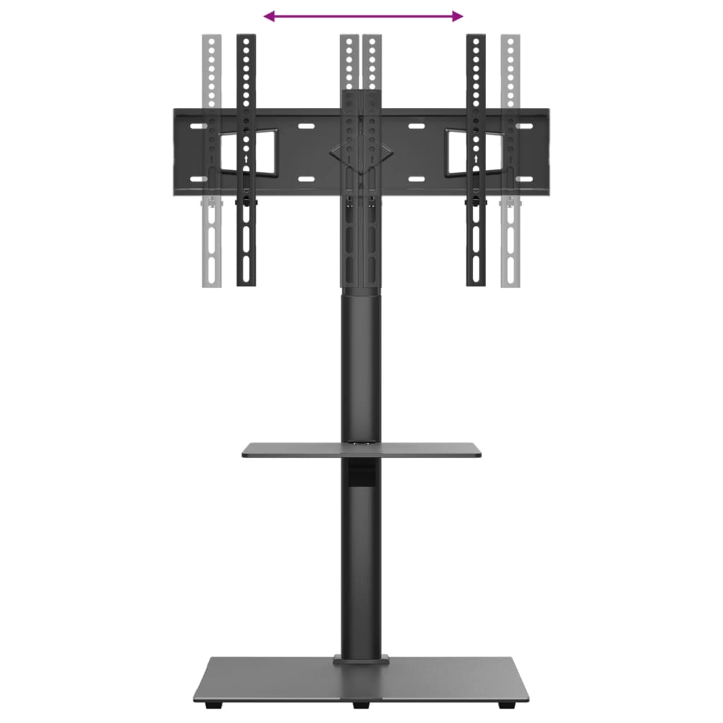 Meuble Tv D'angle 2 Niveaux Pour 32-65 Pouces Noir