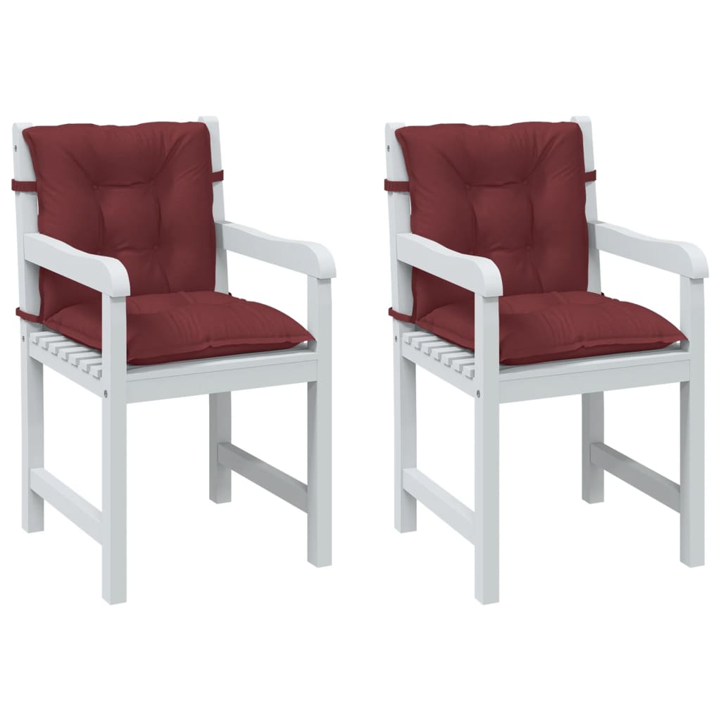 Coussins De Chaise À Dossier Bas Lot De 2 Rouge Mélangé Tissu
