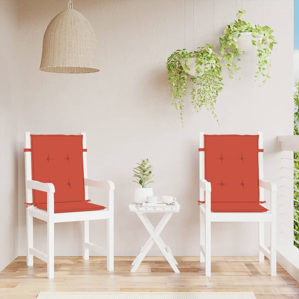 Coussins De Chaise À Dossier Bas Lot De 2 Rouge Mélangé Tissu