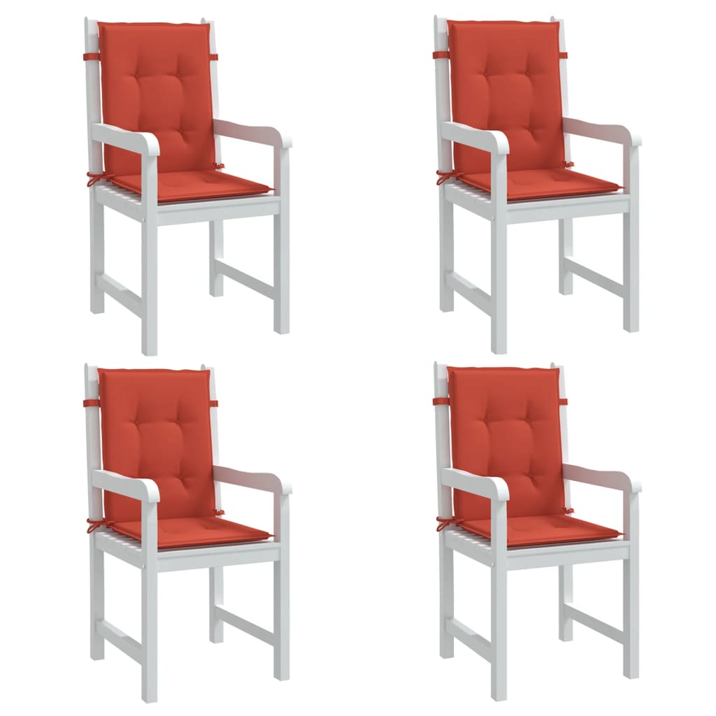 Coussins De Chaise À Dossier Bas Lot De 2 Rouge Mélangé Tissu