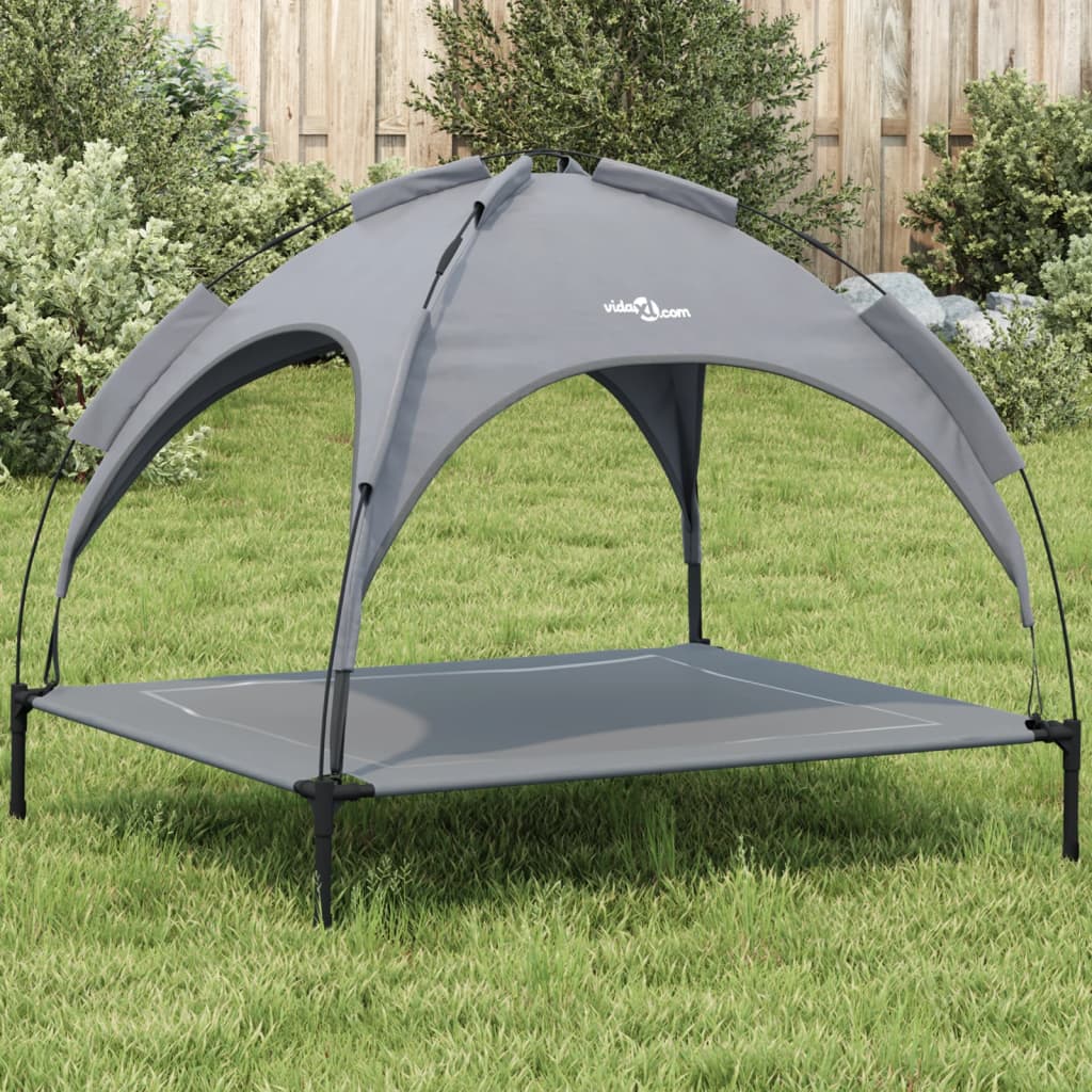 Lit Pour Chien Avec Auvent Tissu Oxford Et Acier
