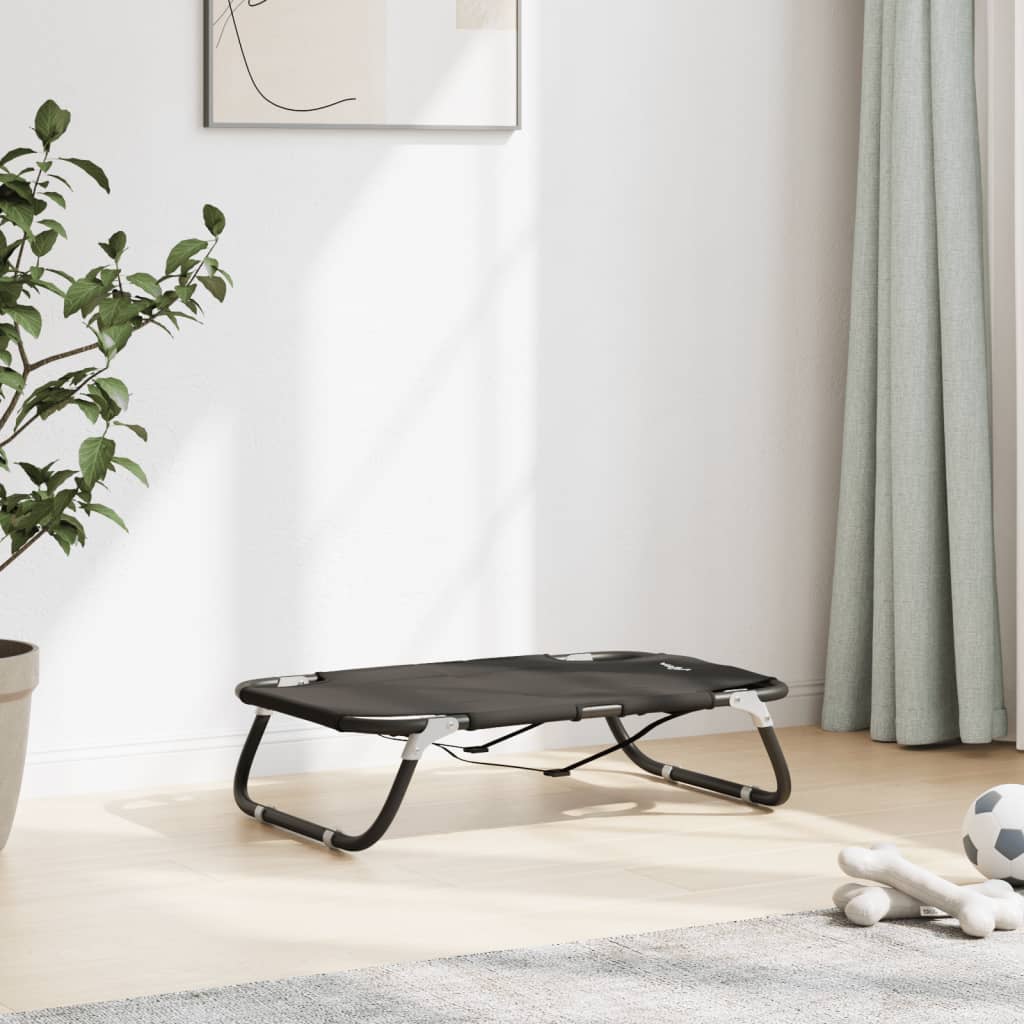Lit Pour Chien Pliable Anthracite Tissu Oxford Et Acier