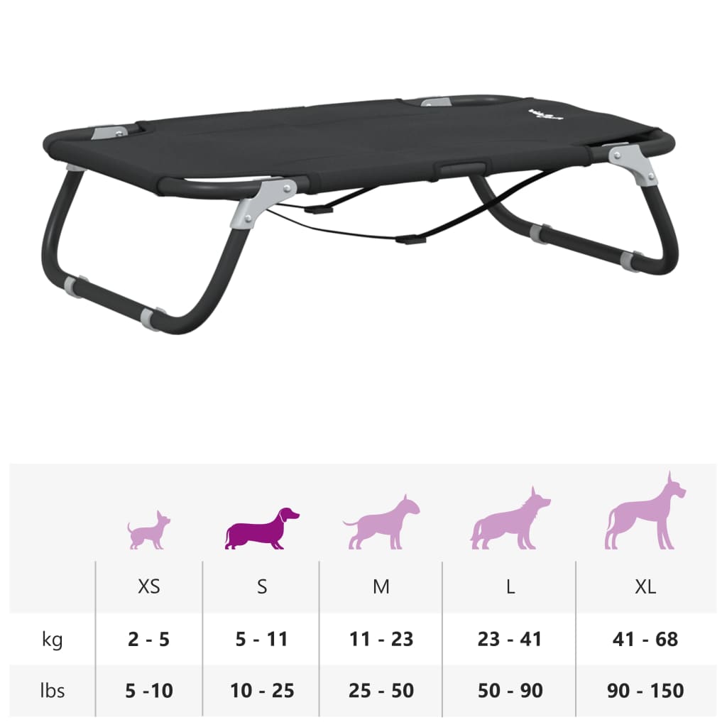 Lit Pour Chien Pliable Anthracite Tissu Oxford Et Acier