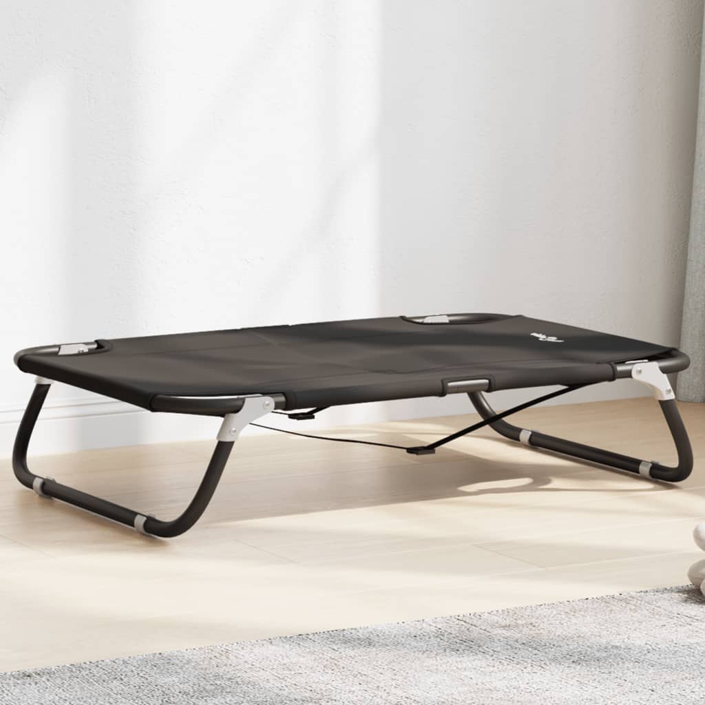Lit Pour Chien Pliable Anthracite Tissu Oxford Et Acier