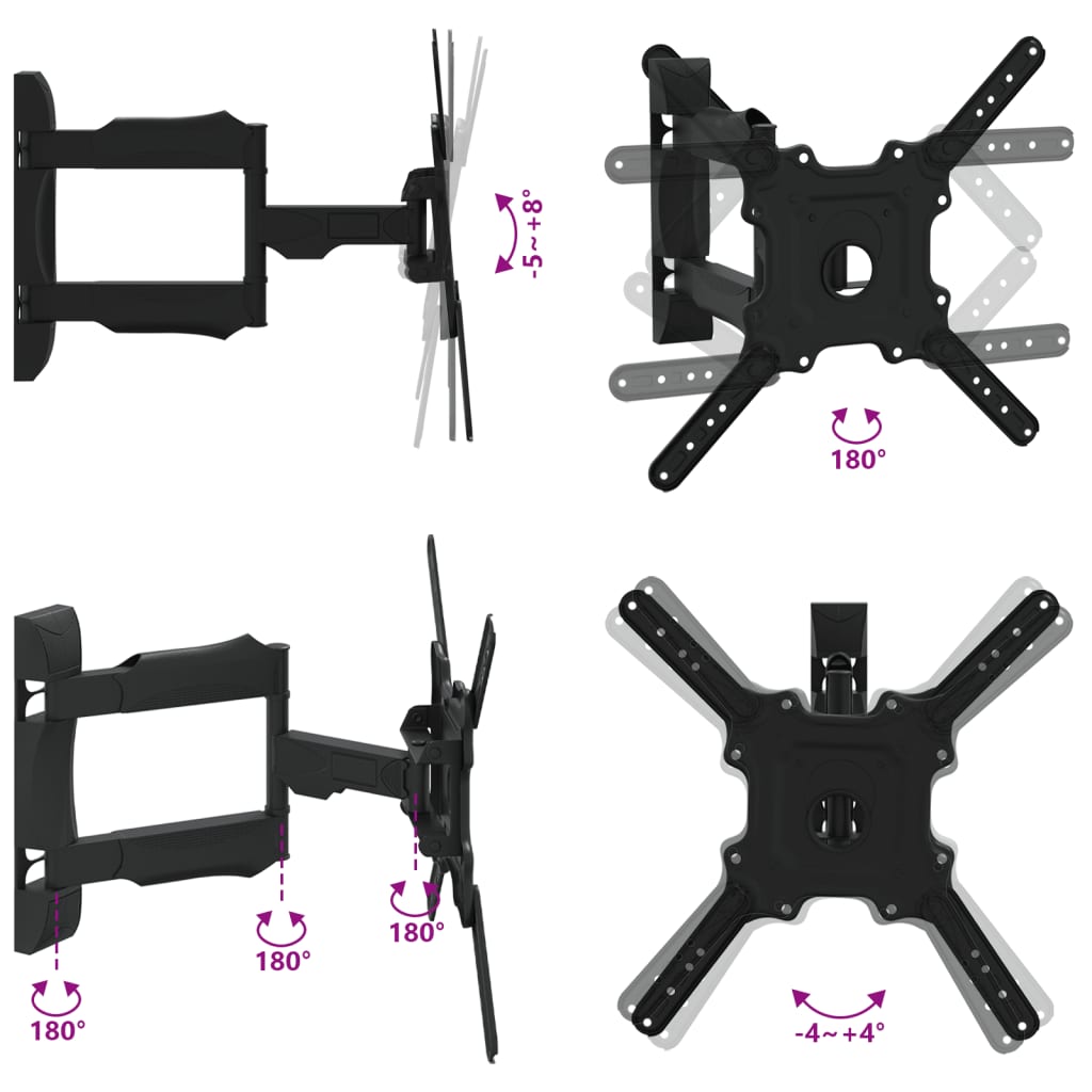Support Tv Mural Pour Écran 32-55 Pouces Max Vesa 400X400 Mm