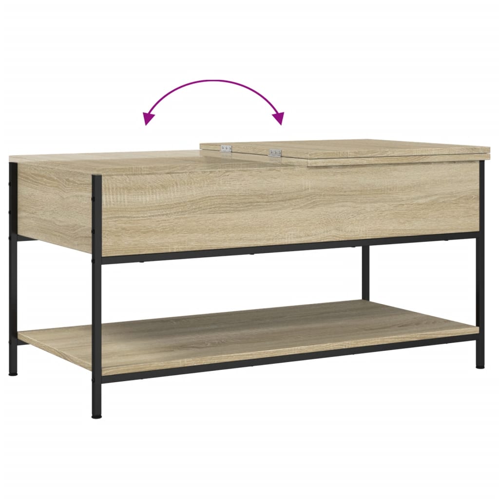 Table Basse 100X50X50Cm Bois D'ingénierie Et Métal