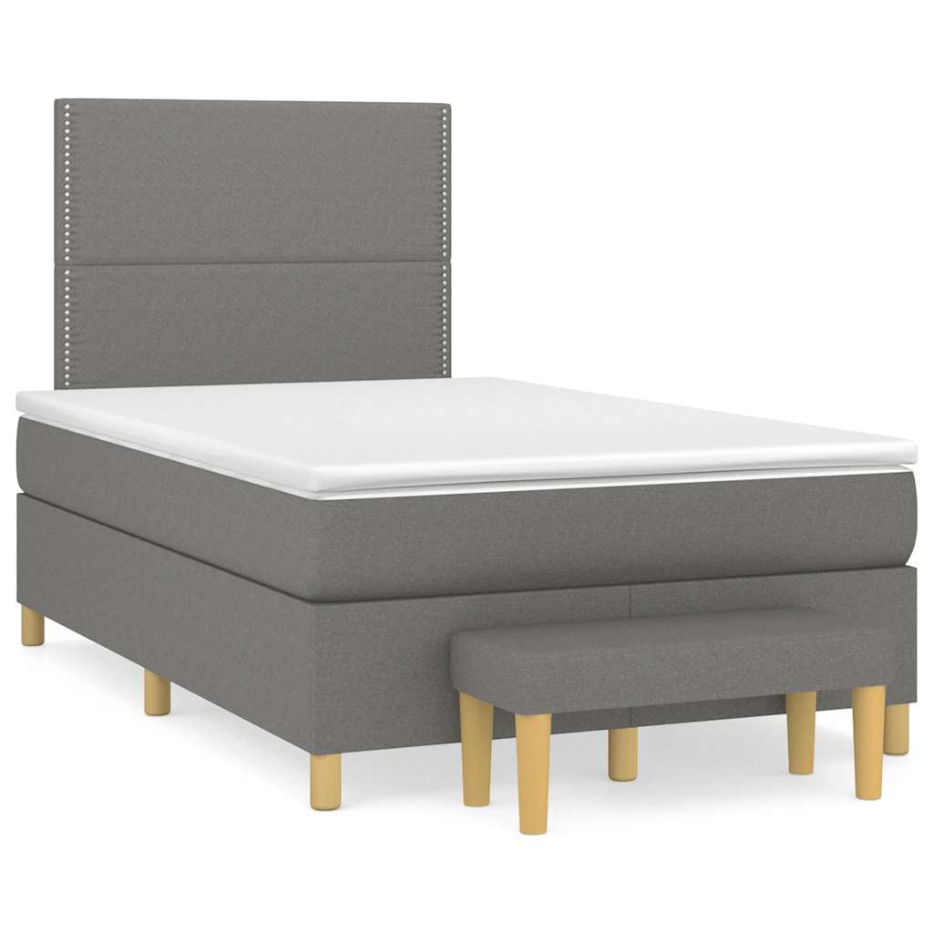 Lit À Ressorts Avec Coussin 190 X 90 Cm Tissu