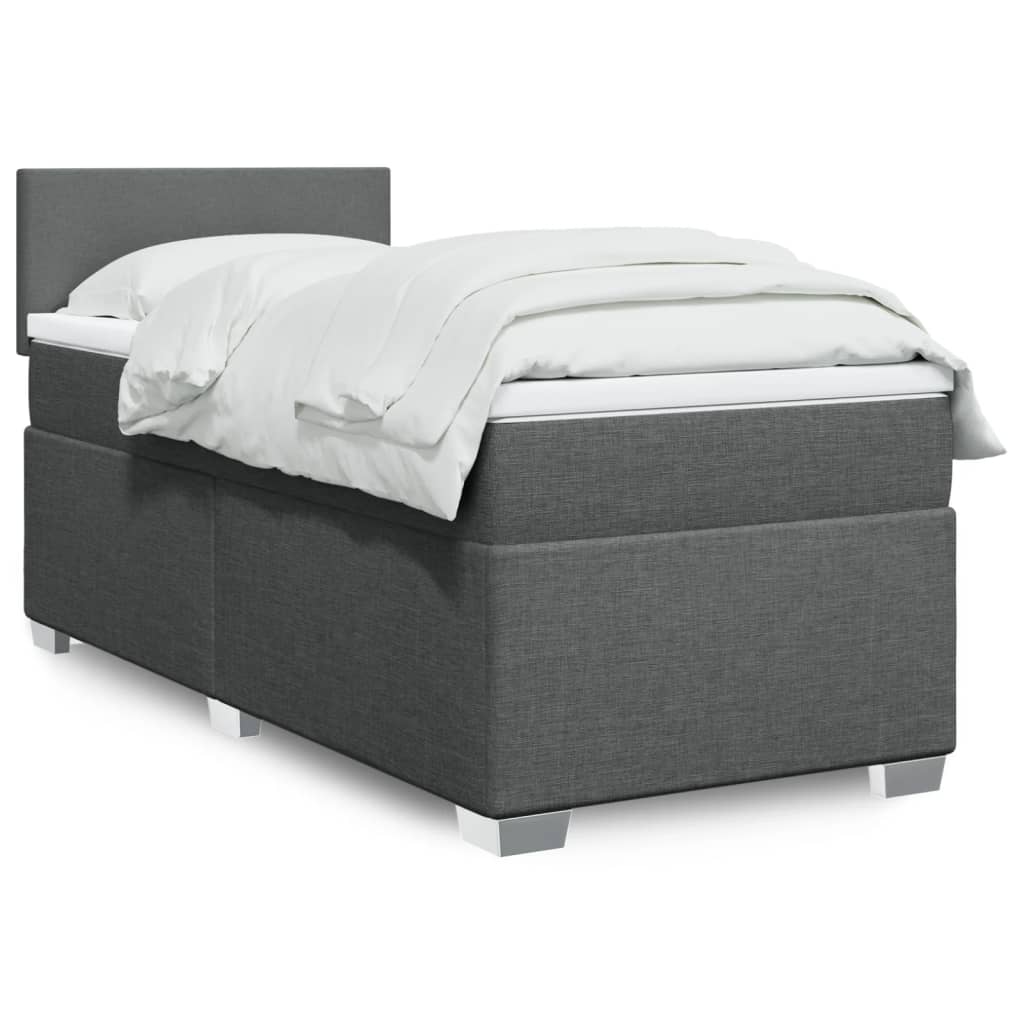 Lit De Box Spring Avec Matelas Et Led Tissu