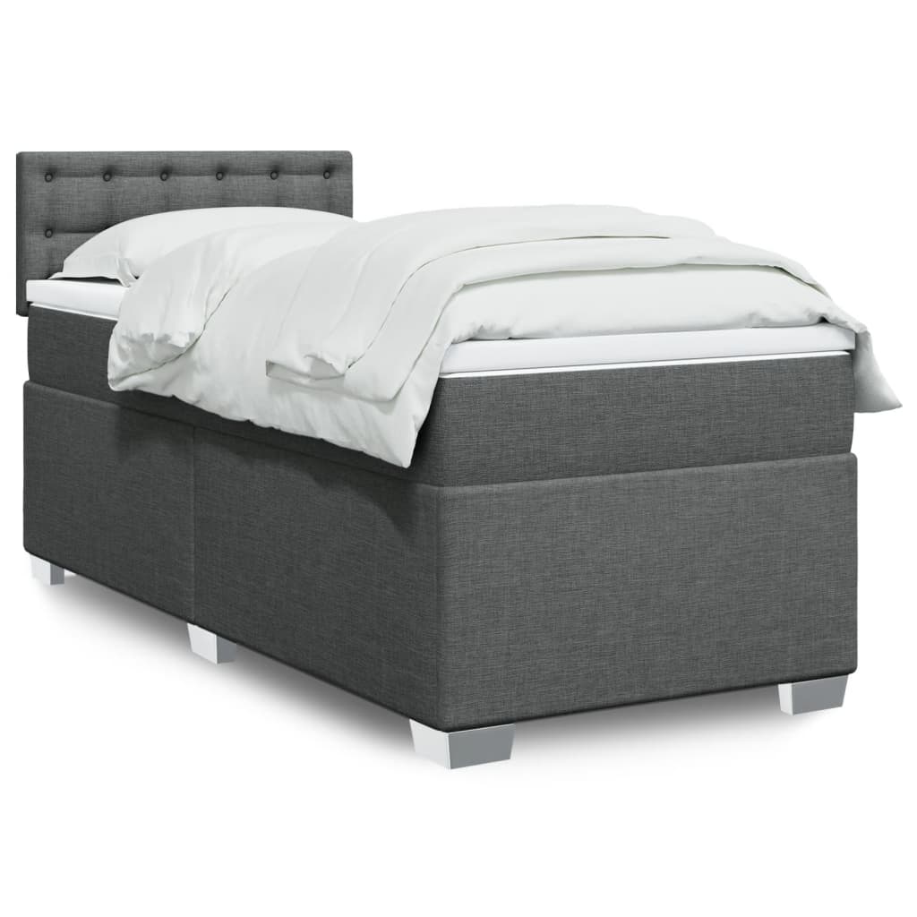 Lit De Box Spring Avec Matelas Et Led Tissu