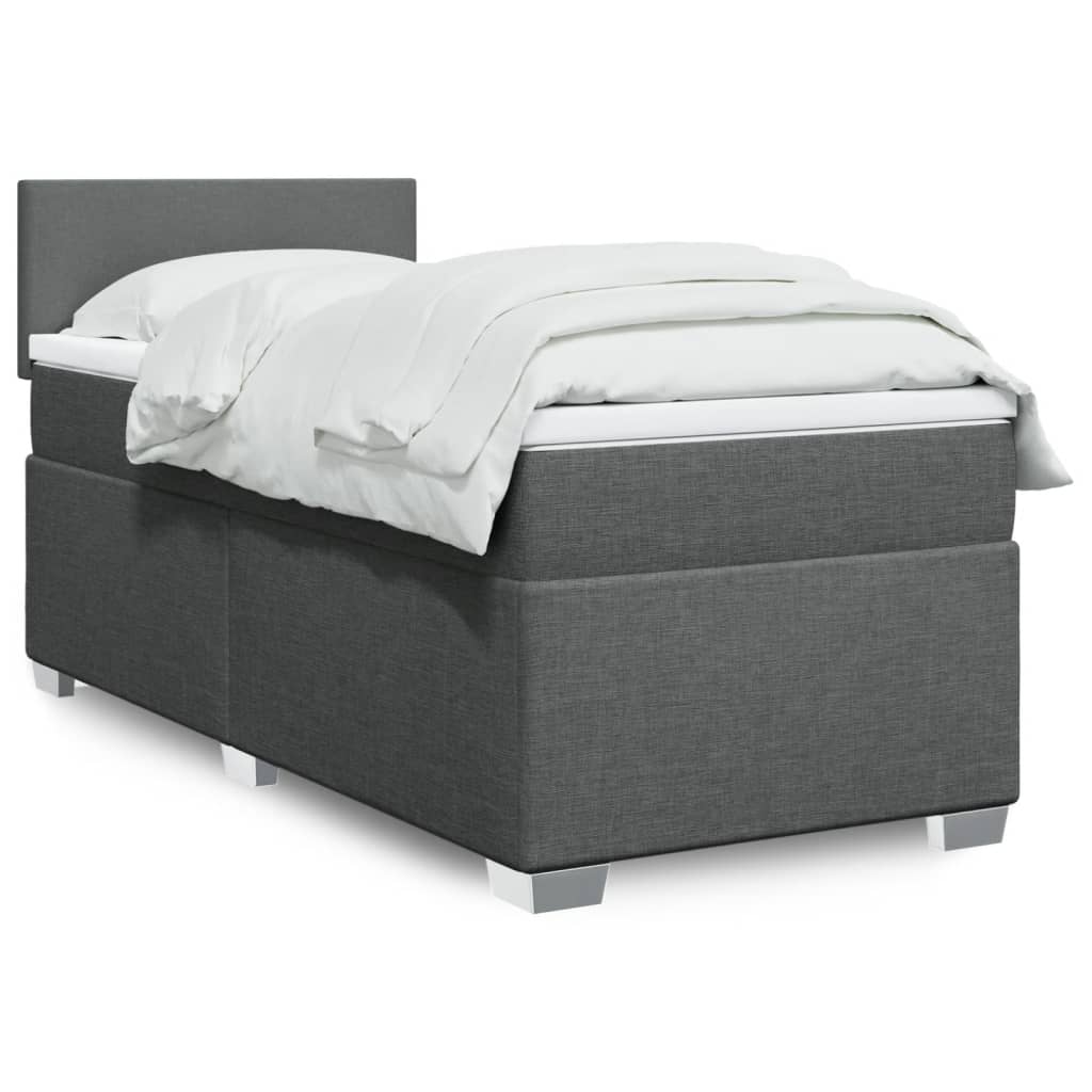 Lit De Box Spring Avec Matelas Et Led Tissu