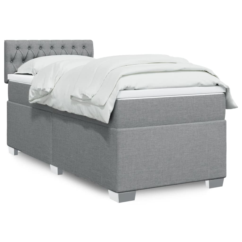 Lit De Box Spring Avec Matelas Et Led Tissu
