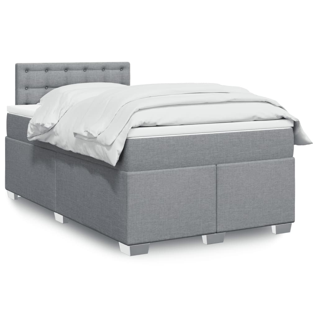 Lit De Box Spring Avec Matelas Et Led Tissu