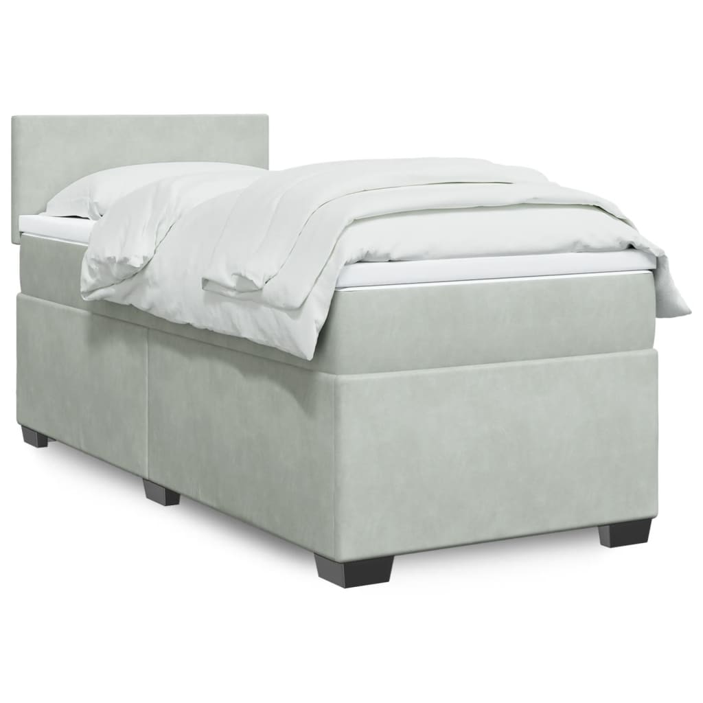 Lit De Box Spring Avec Matelas Et Led Velours