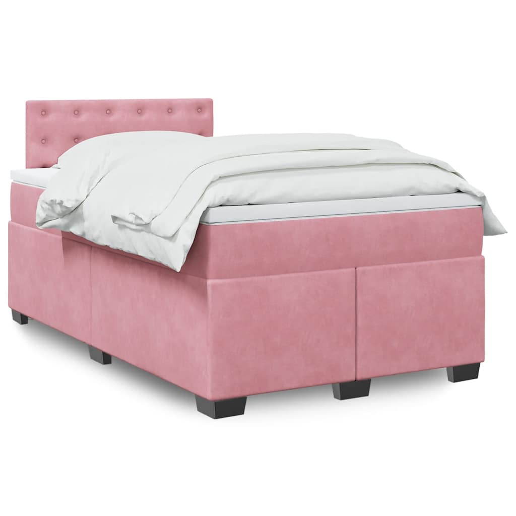 Lit De Box Spring Avec Matelas Et Led Velours