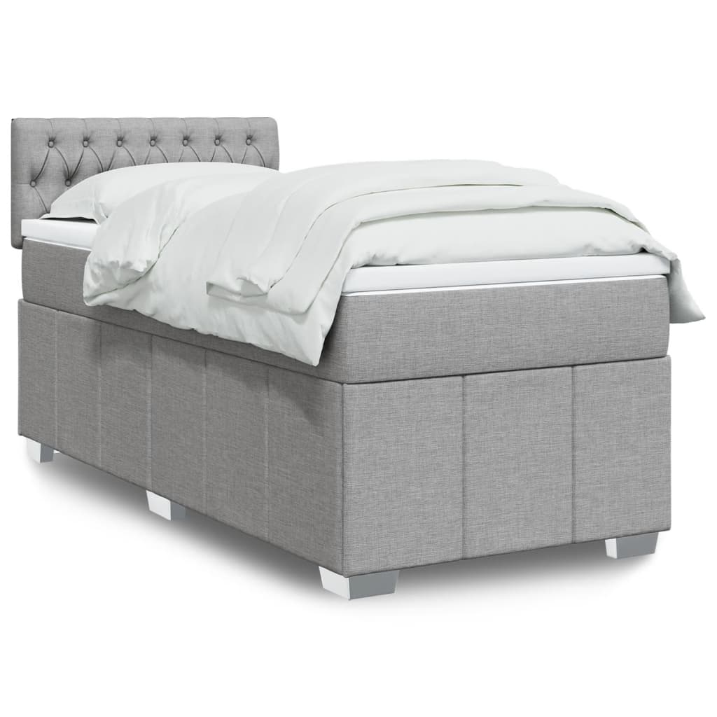 Sommier À Lattes De Lit Avec Matelas 120X200Cm Tissu