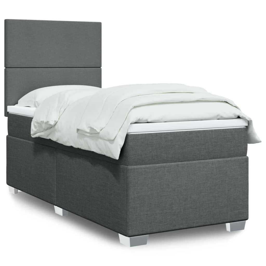 Lit Boxspring Avec Matelas Tissu
