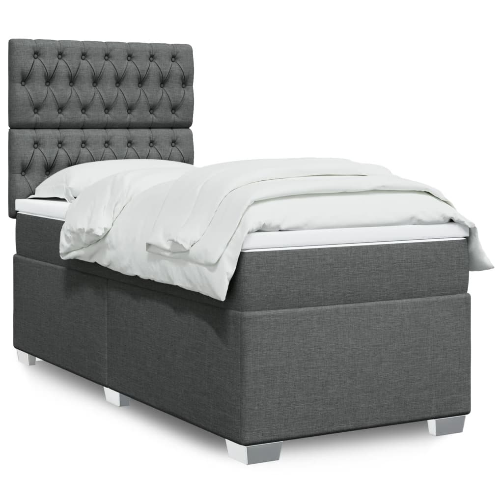 Lit Boxspring Avec Matelas Tissu