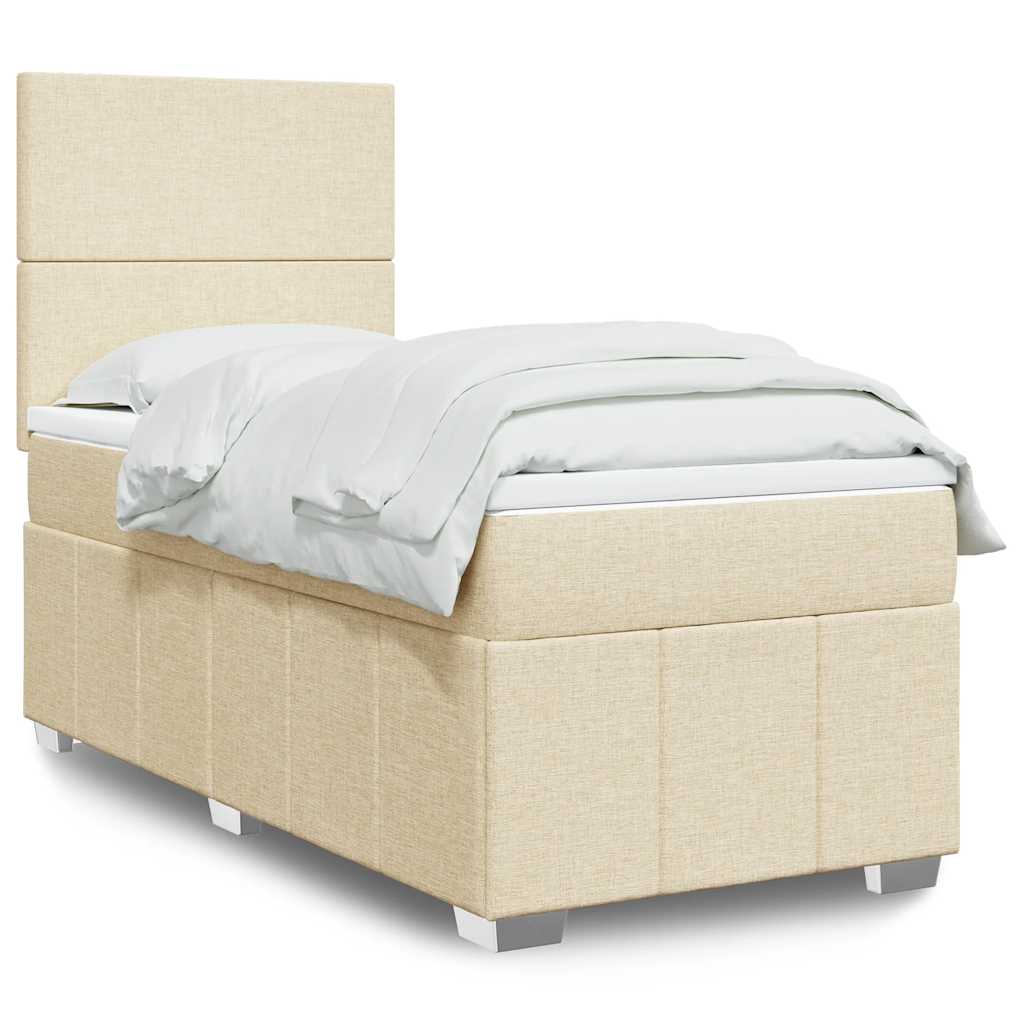 Lit Boxspring Led Avec Matelas Tissu