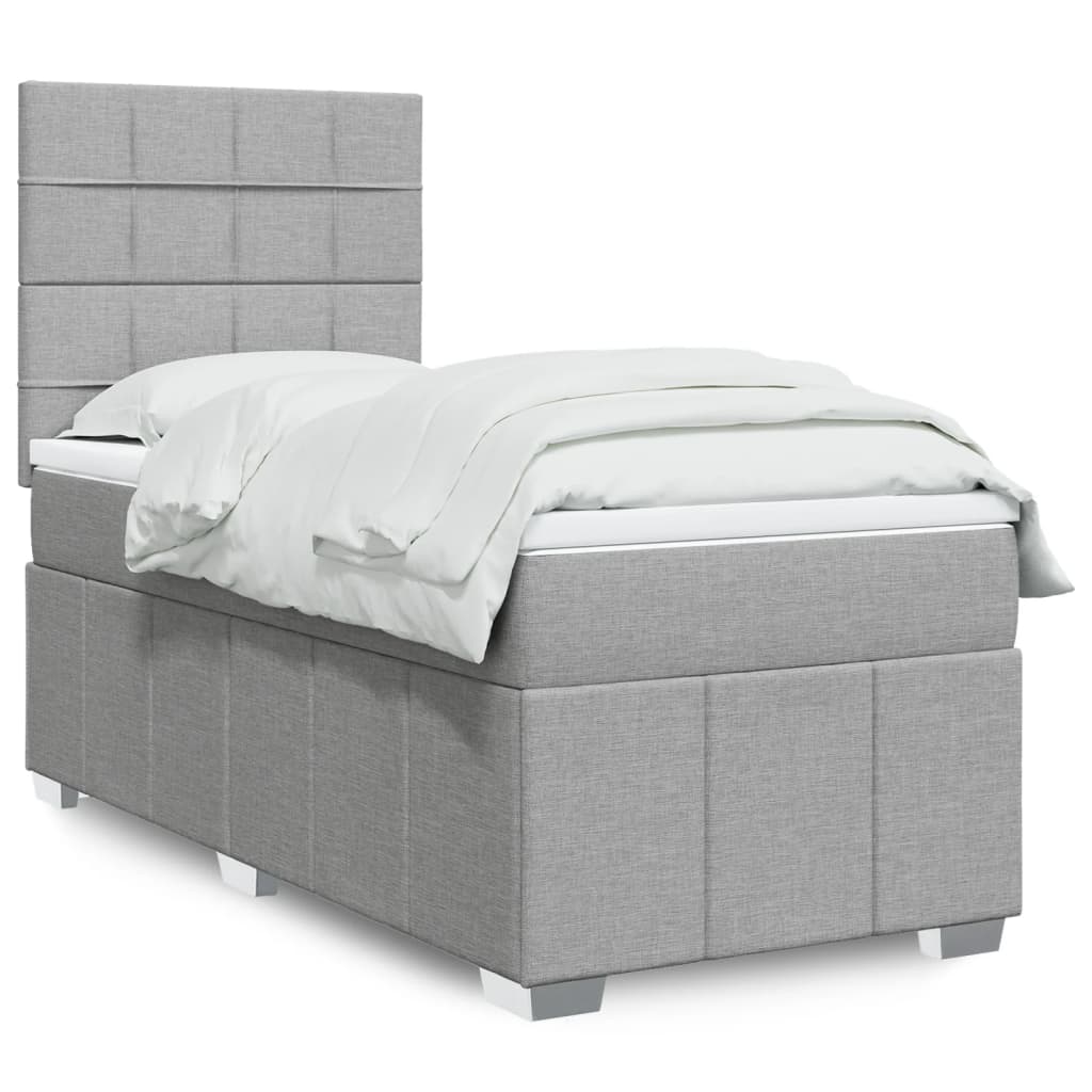 Lit Boxspring Led Avec Matelas Tissu
