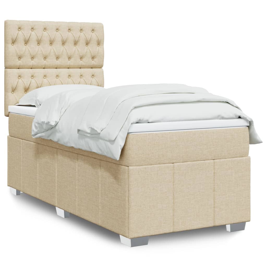 Lit Boxspring Led Avec Matelas Tissu