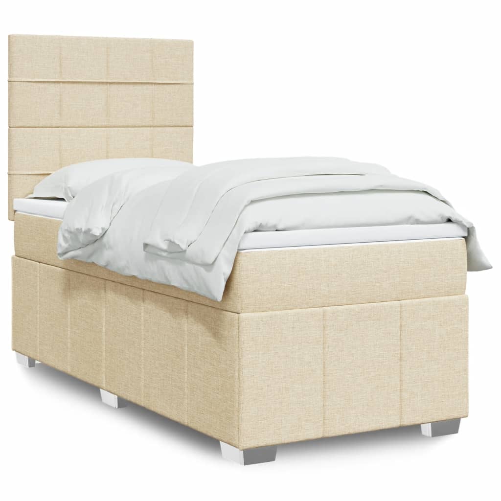 Lit Boxspring Led Avec Matelas Tissu