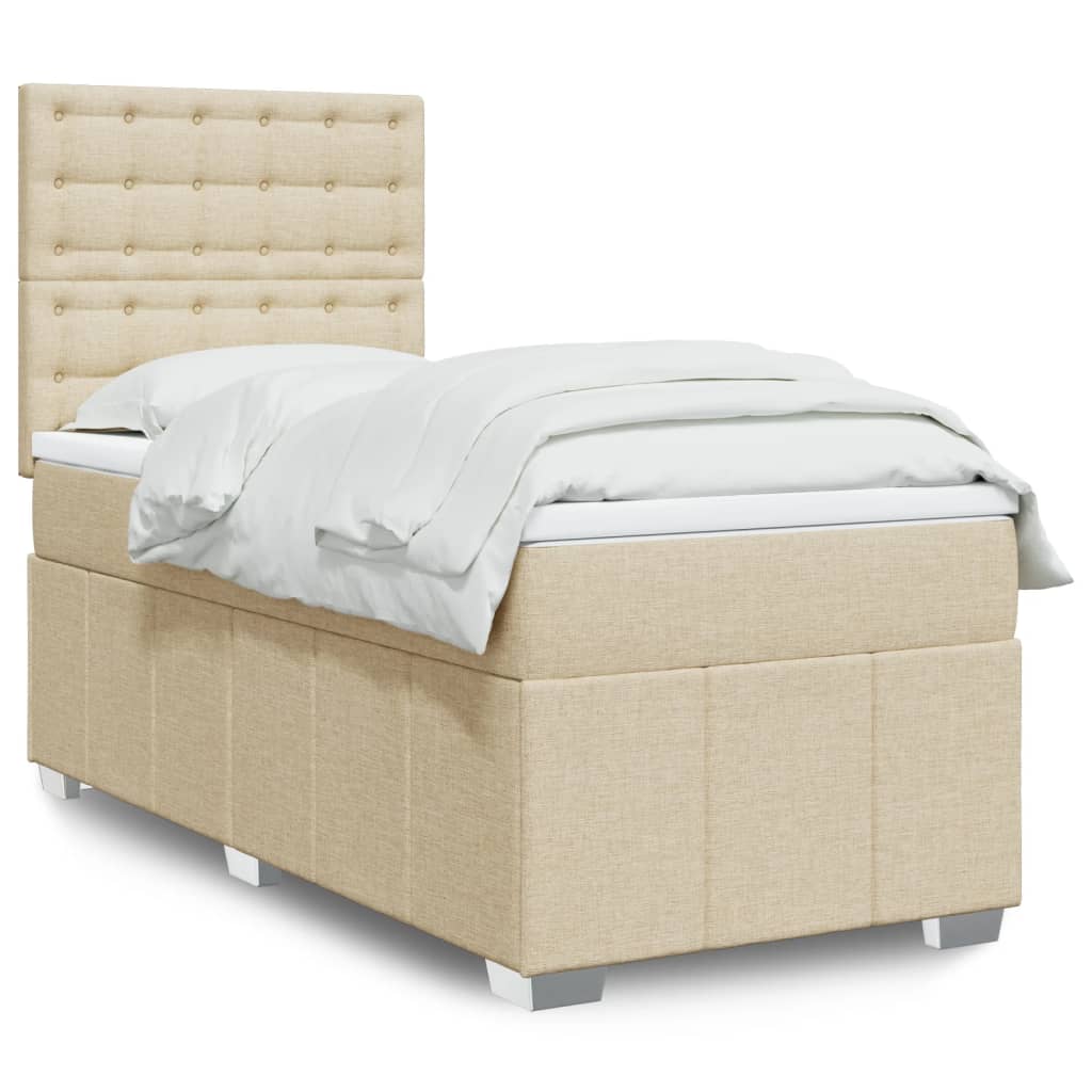 Lit Boxspring Led Avec Matelas Tissu