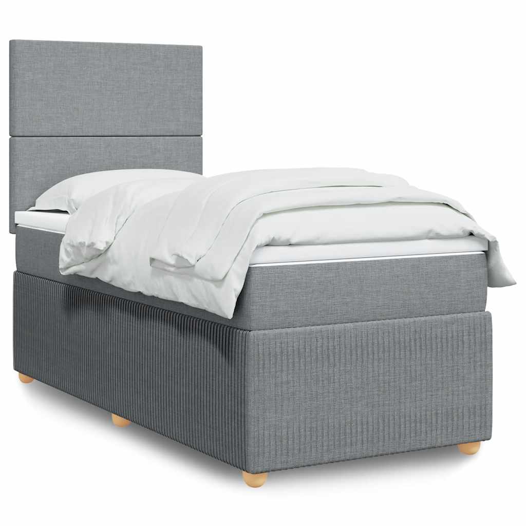 Lit Boxspring Led Avec Matelas Tissu