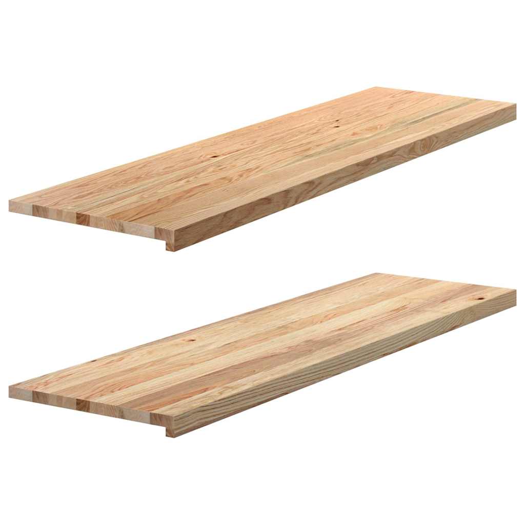 Appuis De Fenêtre 2 Pcs Non Traité 160X25X2Cm Bois Chêne Massif