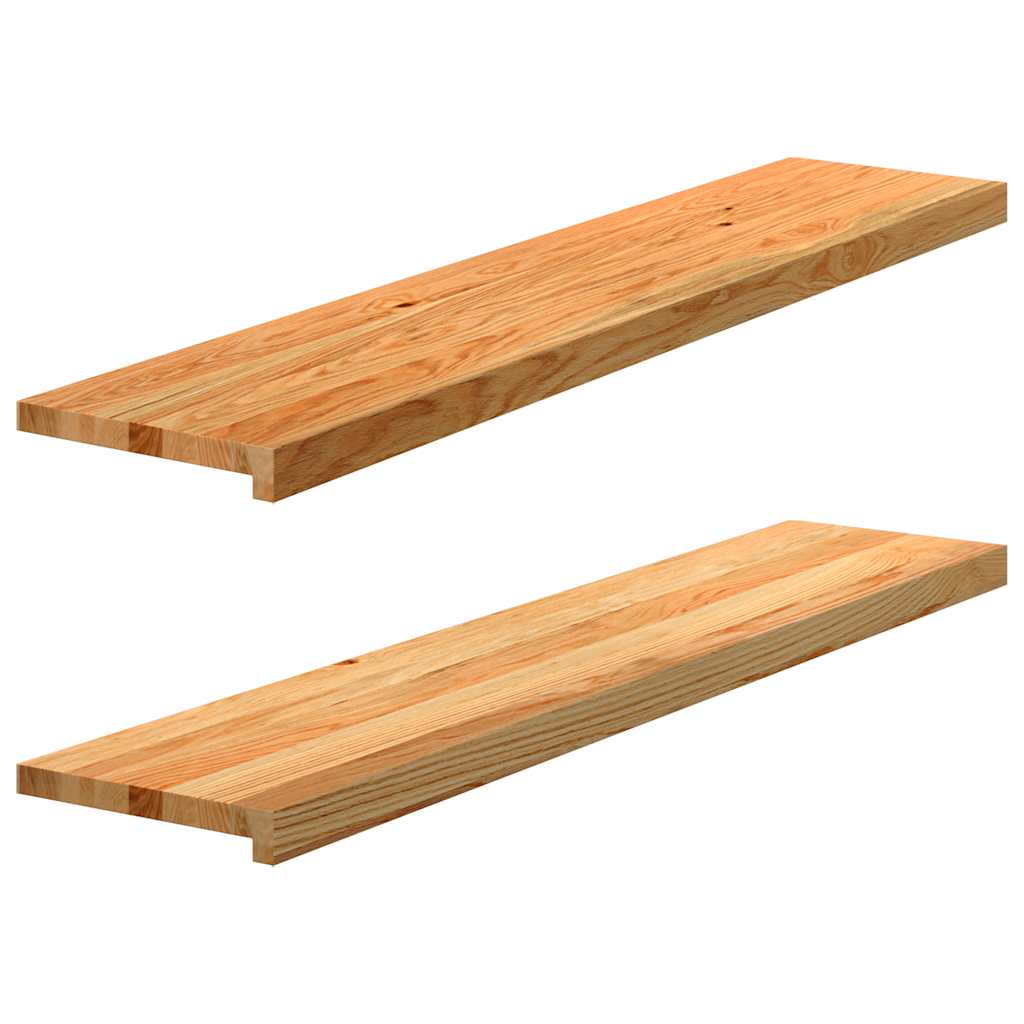 Appuis De Fenêtre 2 Pcs Non Traité 160X25X2Cm Bois Chêne Massif