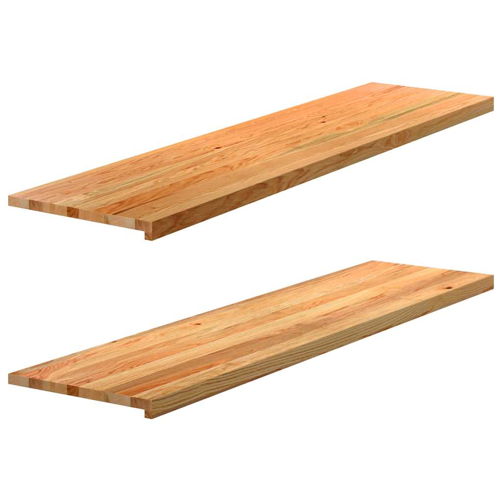 Appuis De Fenêtre 2 Pcs Non Traité 160X25X2Cm Bois Chêne Massif