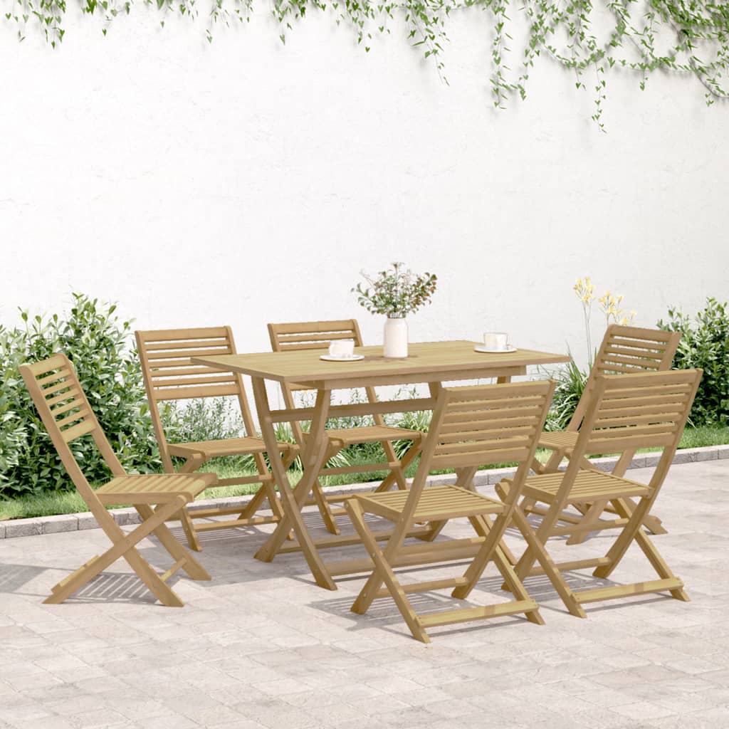 Ensemble À Manger De Jardin 7 Pcs Bois D'acacia Solide