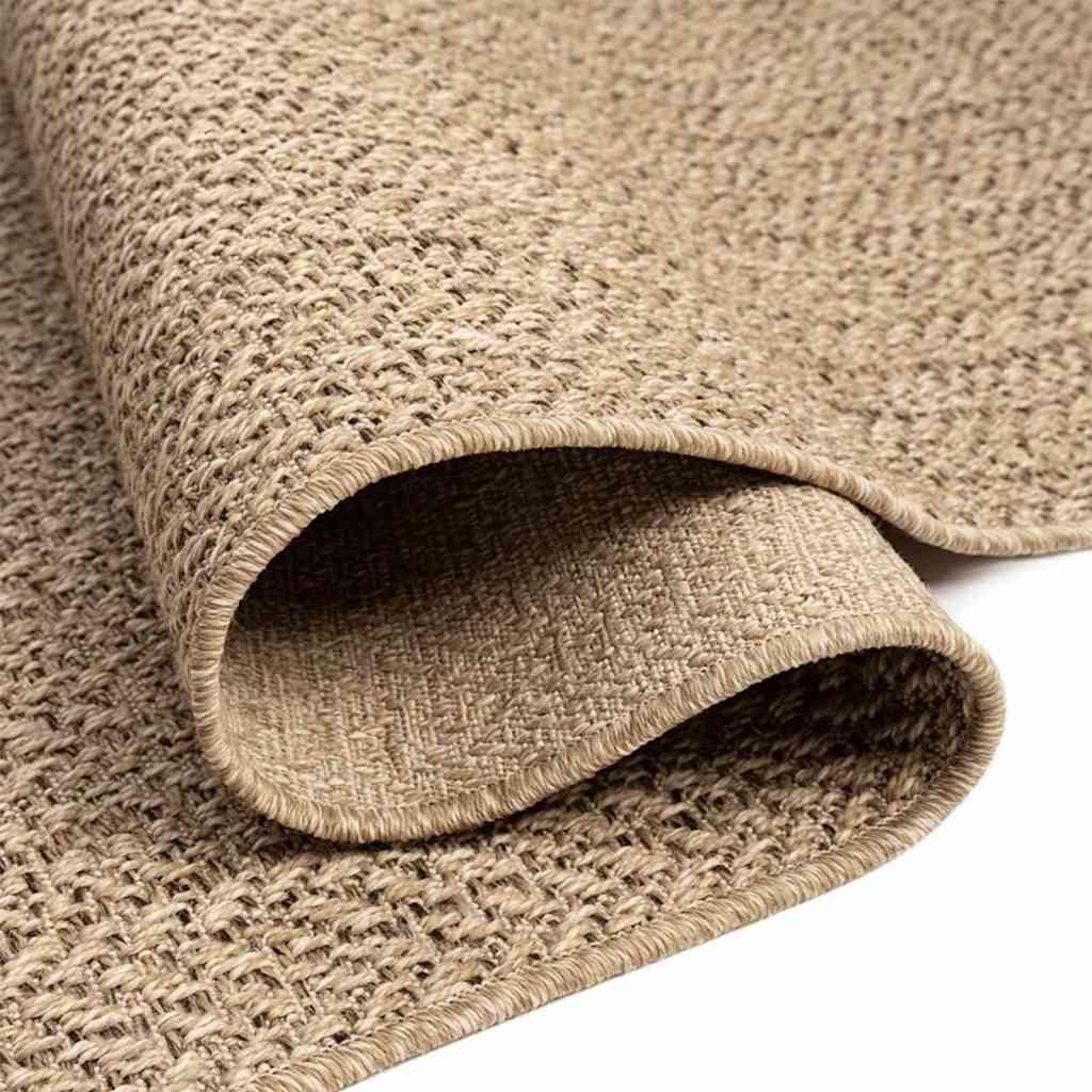 Tapis Zizur Beige 80X250 Cm Aspect De Jute Intérieur Extérieur