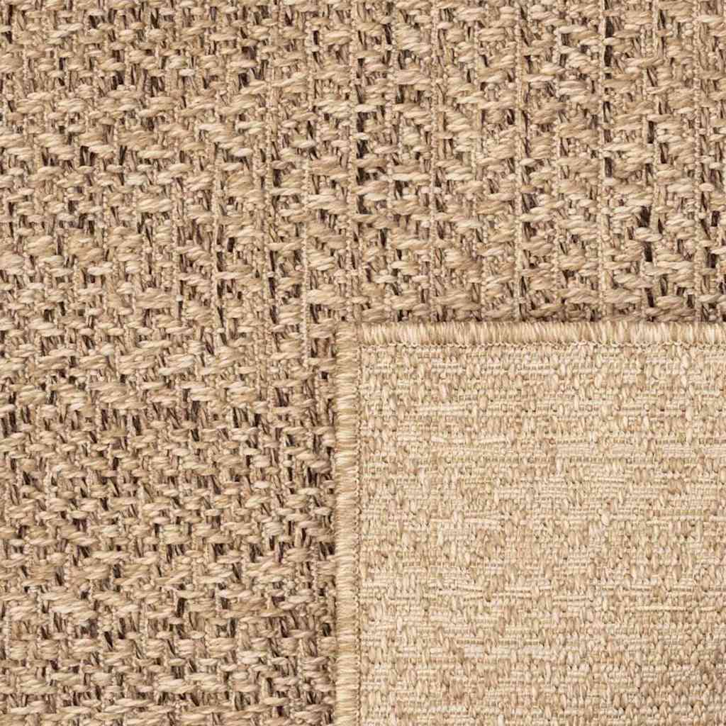 Tapis Zizur Beige 80X250 Cm Aspect De Jute Intérieur Extérieur