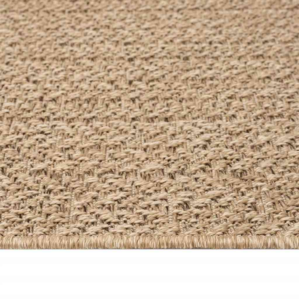 Tapis Zizur Beige 80X250 Cm Aspect De Jute Intérieur Extérieur