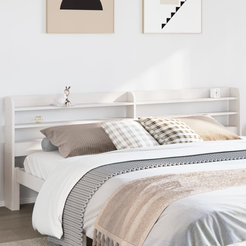 Tête De Lit Avec Étagères 135 Cm Bois Massif De Pin