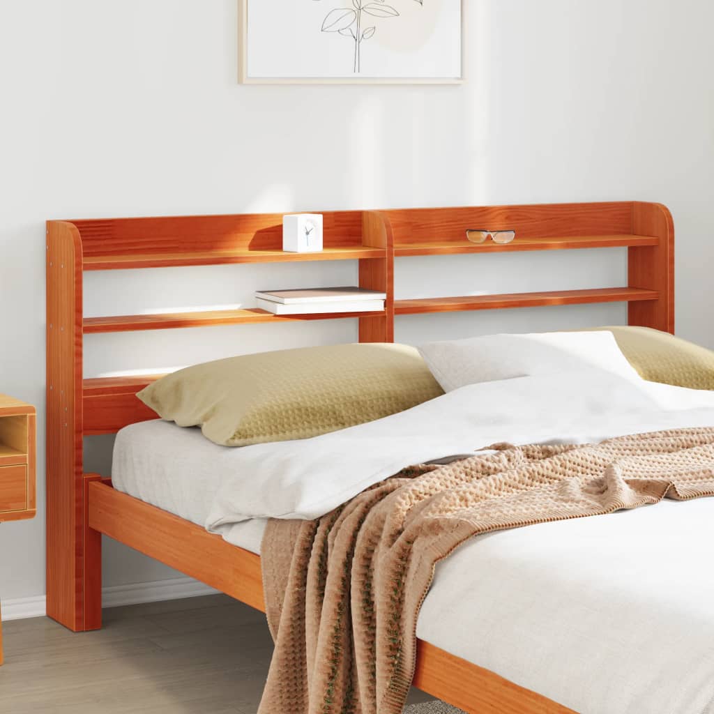 Tête De Lit Avec Étagères 135 Cm Bois Massif De Pin