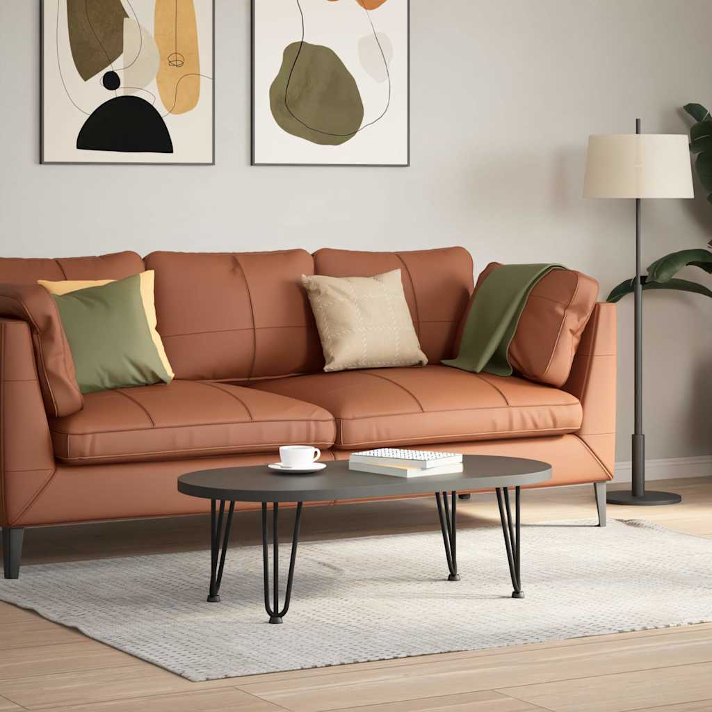 Pieds En Épingle À Cheveux Pour Table Basse 4 Pièces Acier Massif Noir