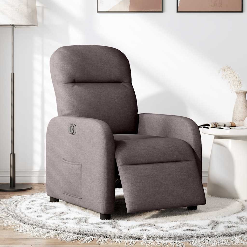 Fauteuil Inclinable Électrique Tissu Marron Foncé