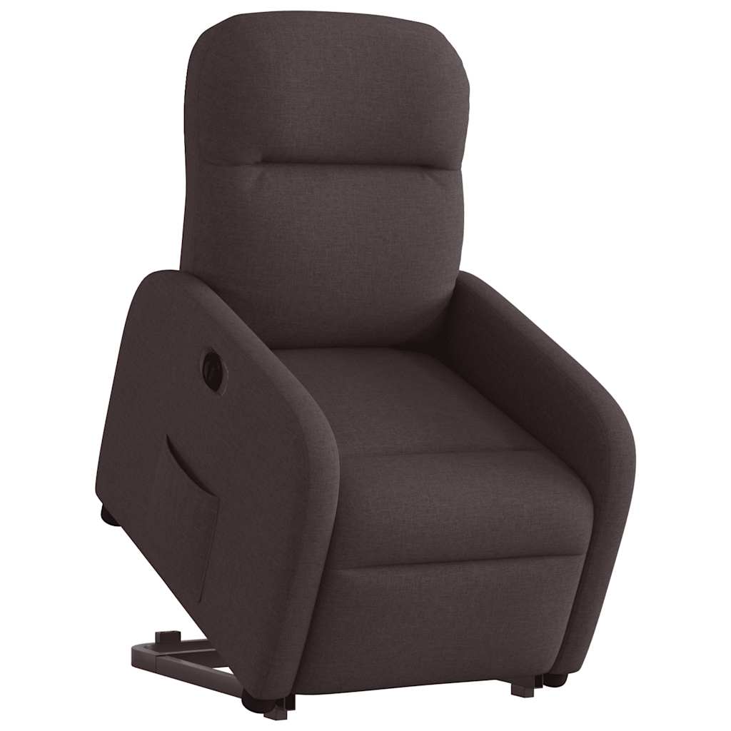 Fauteuil Inclinable Électrique Tissu Marron Foncé