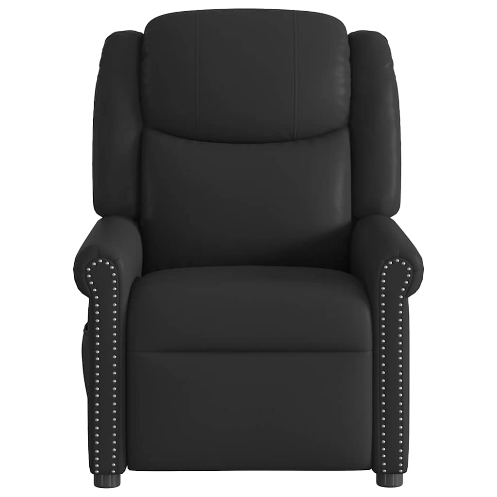 Fauteuil Massage Inclinable Électrique Brillant Similicuir Noir