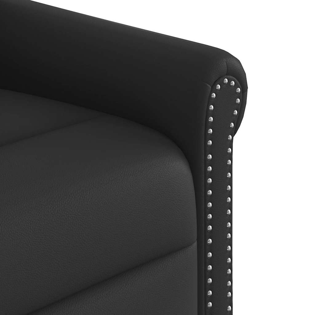 Fauteuil Massage Inclinable Électrique Brillant Similicuir Noir
