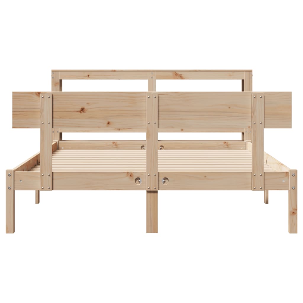 Cadre De Lit Sans Matelas 140X190 Cm Bois De Pin Massif