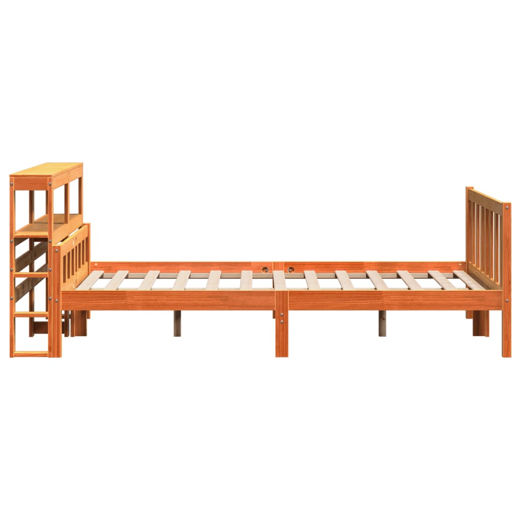 Cadre De Lit Et Tête De Lit Sans Matelas Cire Marron 160X200 Cm