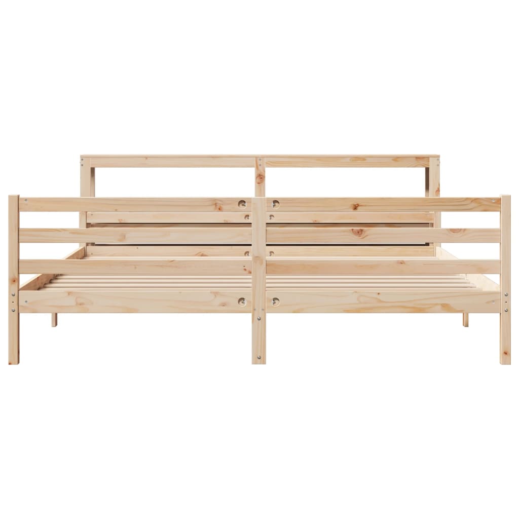 Cadre De Lit Avec Tête De Lit Sans Matelas 200X200 Cm