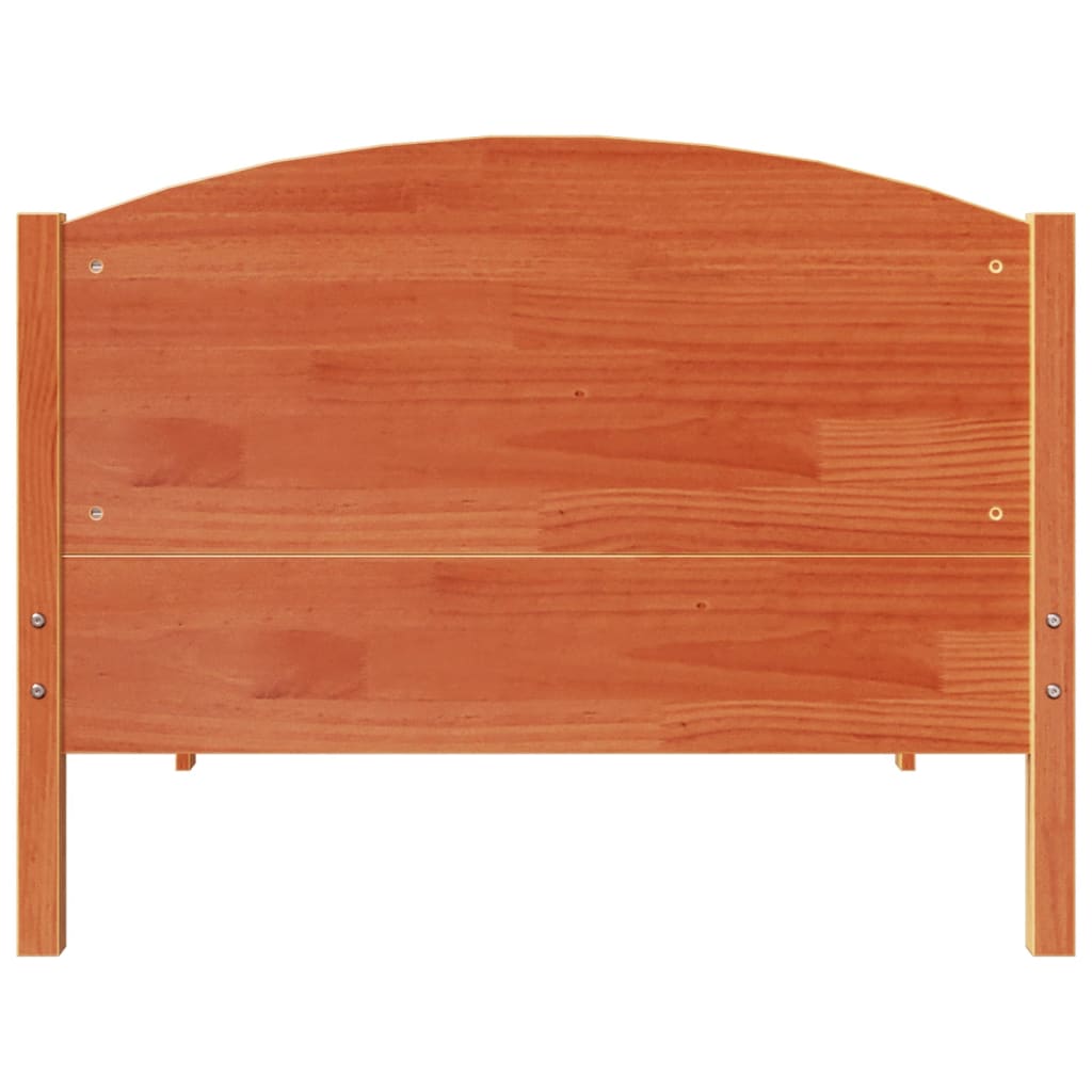 Cadre De Lit Sans Matelas Cire Marron 100X200Cm Bois Pin Massif