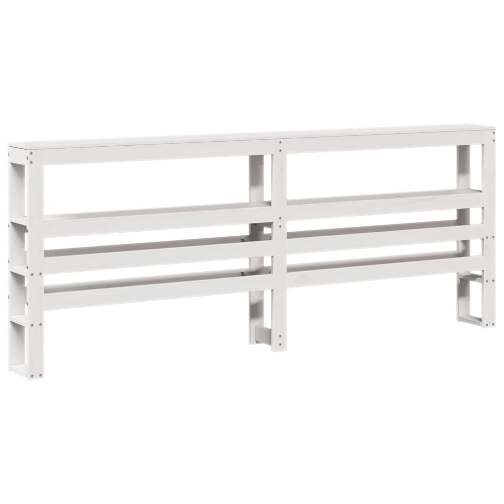 Cadre De Lit Sans Matelas Blanc 180X200 Cm Bois Massif De Pin