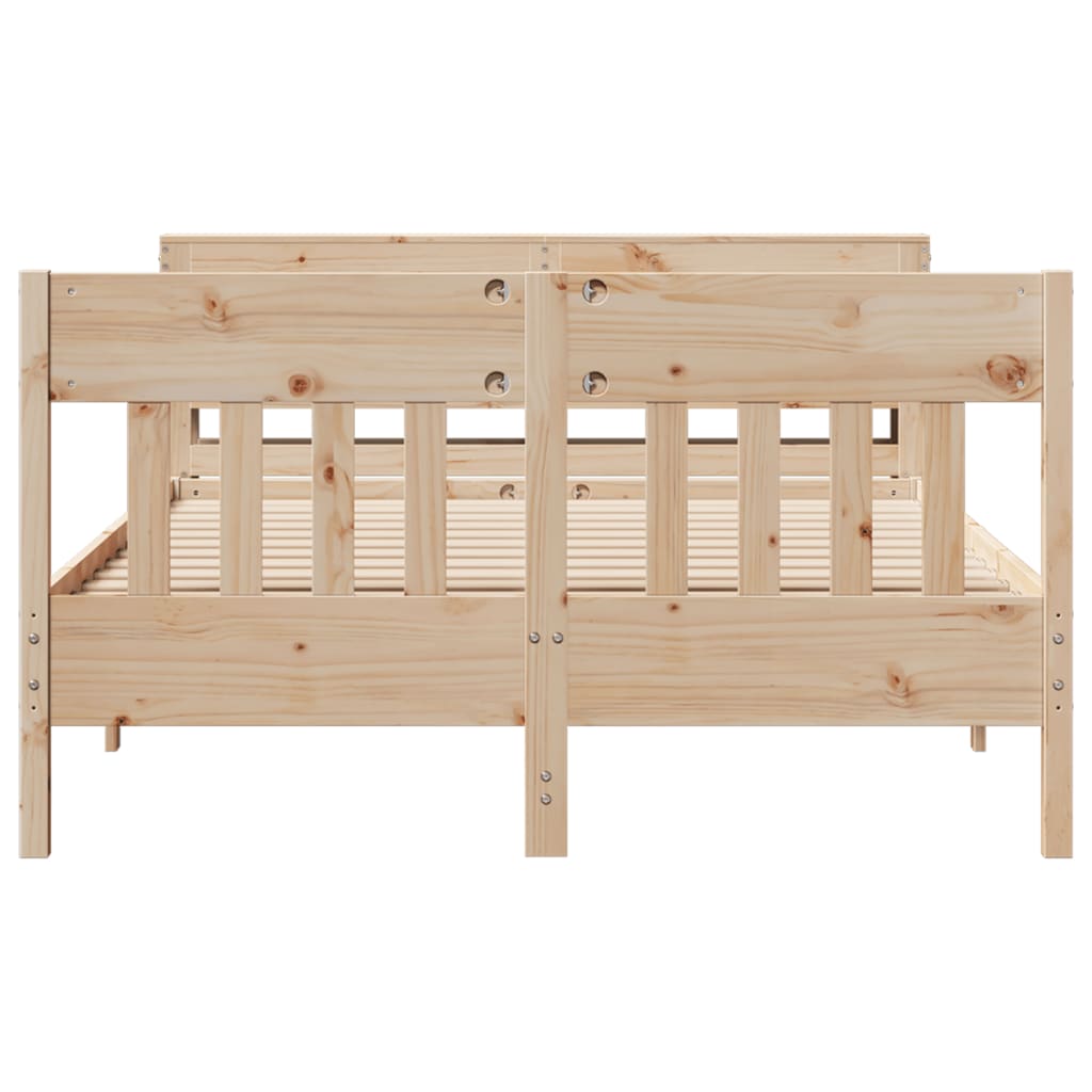 Cadre De Lit Sans Matelas 120X190 Cm Bois De Pin Massif