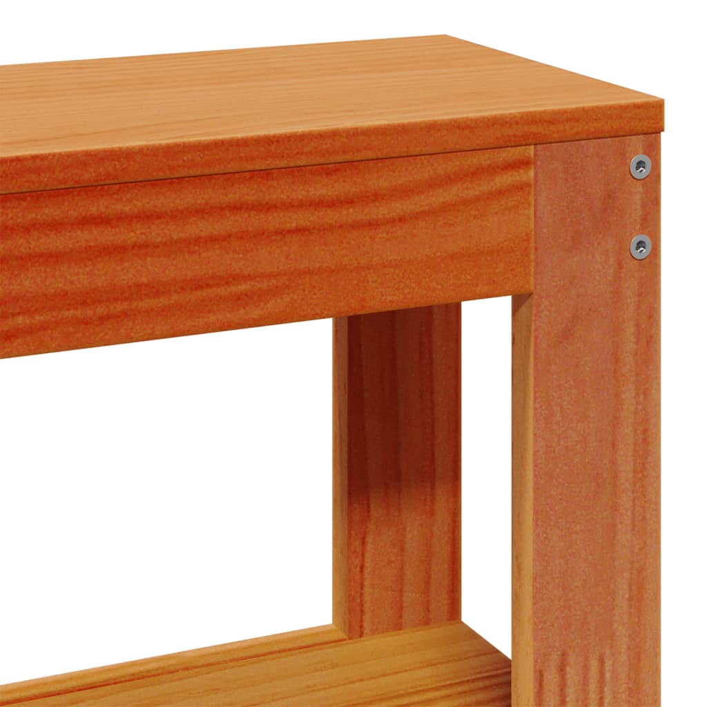 Cadre De Lit Sans Matelas Cire Marron 135X190Cm Bois Pin Massif